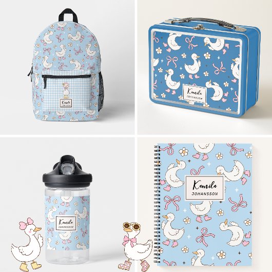 Dwaas Gans Roze Strik Coquette Aangepaste Script N Notitieboek