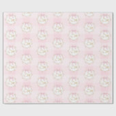 Dwaas Gans Roze Strik Whimsisch Preppy Gingham Cadeaupapier (Vlak)