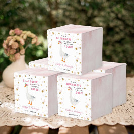 Dwaas Gans Roze Waterverf Meisjes Baby Shower Bedankdoosjes