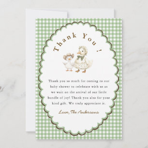 Dwaas Gans Salie groene baby shower Bedankkaart