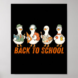 Dwaas gans terug naar school leraar student gans poster