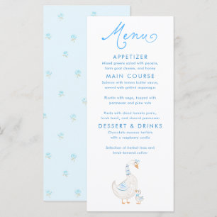 Dwaas Gans Thema Baby Shower Menu Kaarten