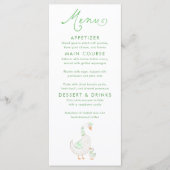 Dwaas Gans Thema Baby Shower Menu Kaarten (Voorkant)