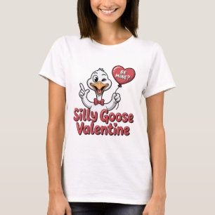 Dwaas Gans Valentijnsshirt - Schattige Knipogende T-shirt
