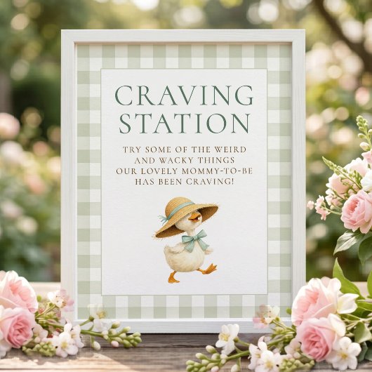 Dwaas Gans Verlangstation Baby Borrel Bord Poster