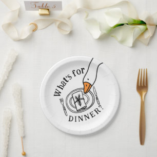 Dwaas Gans Wat is er vanavond te eten Papieren Bordje