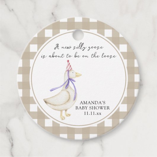Dwaas Gansje Baby Shower  Bedankjes Labels (Voorkant)