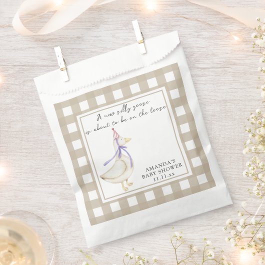 Dwaas Gansje Baby Shower Bedankzakje (Geknipt)