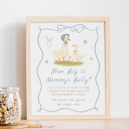 Dwaas Gansje Baby shower Hoe groot is mama's buik  Poster