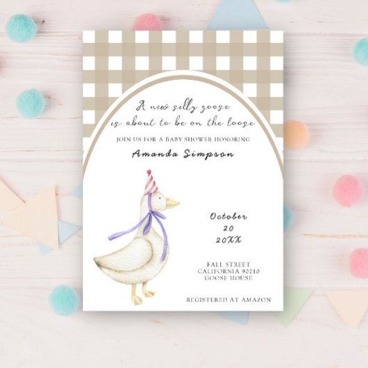 Dwaas Gansje Baby Shower Kaart