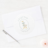 Dwaas Gansje Baby Shower Label Cirkel Sticker (Envelop)