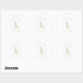 Dwaas Gansje Baby Shower Label Cirkel Sticker (Vel)