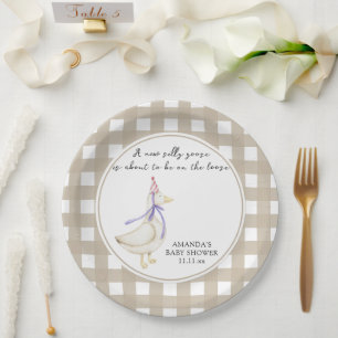 Dwaas Gansje Baby Shower  Papieren Bordje