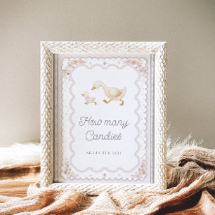 Dwaas Gansje Baby Shower Raad Hoeveel Snoepjes Poster