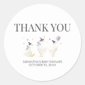 Dwaas Gansje Baby Shower Ronde Sticker (Voorkant)
