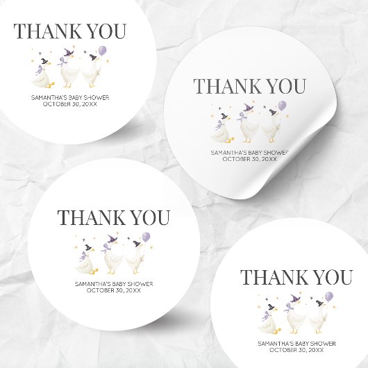 Dwaas Gansje Baby Shower Ronde Sticker