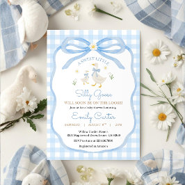 Dwaas Gansje Baby Shower Uitnodiging Blauwe Rut