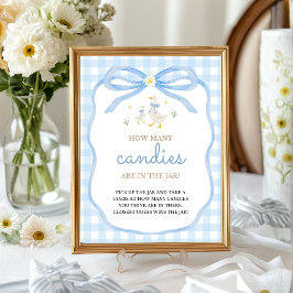 Dwaas Gansje Babyborrel | Raad Hoeveel Tafelbord Poster