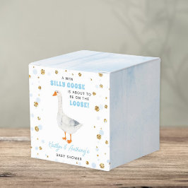 Dwaas Gansje Blauwe Aquarel Jongens Baby Shower Bedankdoosjes