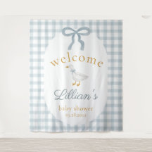 Dwaas Gansje Blauwe Baby Shower Welkom Achtergrond