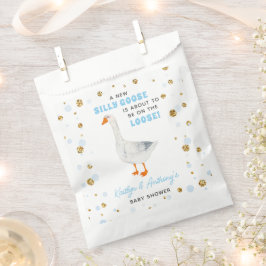 Dwaas Gansje Blauwe Waterverf Jongens Baby Shower Bedankzakje