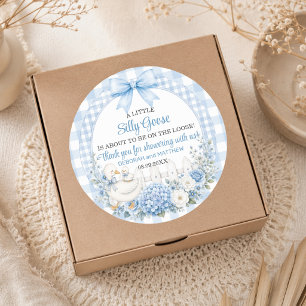 Dwaas Gansje Dank Je Cottagecore Baby Shower Ronde Sticker