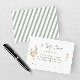 Dwaas Gansje Groene Baby Shower Informatiekaartje