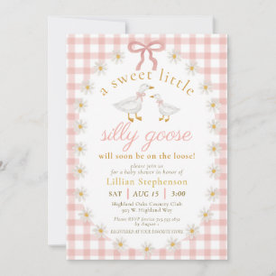 Dwaas Gansje Roze Strik Madeliefjes Gingham Baby S Kaart