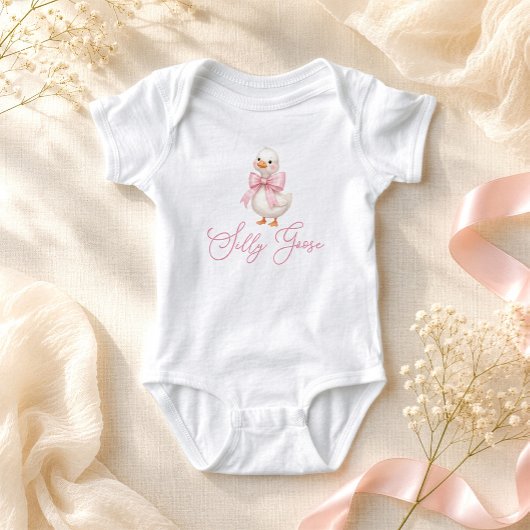 Dwaas Gansje Roze Strik Romper