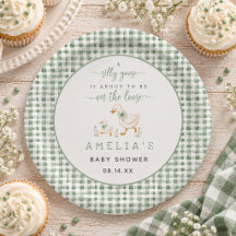 Dwaas Gansje Salie Groen Gingham Baby Shower