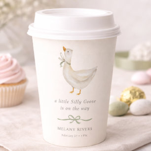 Dwaas Gansje Saliegroene Strik Baby Shower Papieren Bekers