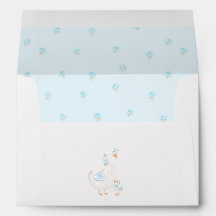 Dwaas Gansje Schattig Elegant Blauw Bloemig Babyfe