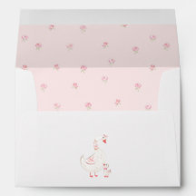 Dwaas Gansje Schattige Elegante Roze Bloemige Baby