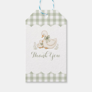 Dwaas Gansje Vintage Madeliefje Baby Shower Cadeaulabel