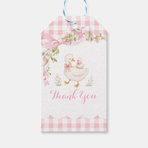 Dwaas Gansje Vintage Madeliefje Baby Shower Cadeaulabel