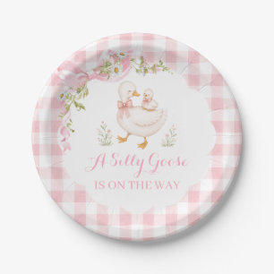 Dwaas Gansje Vintage Madeliefje Baby Shower Papieren Bordje