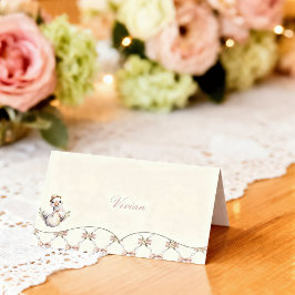 Dwaas Gansje Voorbereidende Strik Baby Shower Plaatskaartje