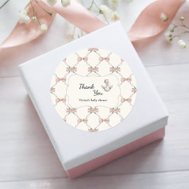 Dwaas Gansje Voorbereidende Strik Baby Shower Ronde Sticker