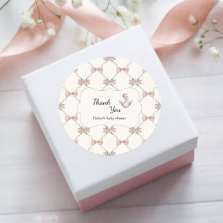 Dwaas Gansje Voorbereidende Strik Baby Shower Ronde Sticker