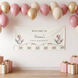 Dwaas Gansje Voorbereidende Strik Baby Shower Spandoek