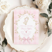 Dwaas Gansje Whimsical Roze Strik Baby Shower Kaart