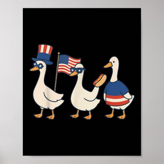 Dwaas Ganz Amerikaanse Vlag Grappige Meme 4e Juli Poster (Voorkant)