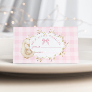 Dwaas Ganz Roze Gingham Hoeveel snoepjes Informatiekaartje