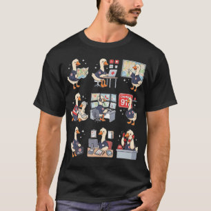 Dwaas Ganzen 911 Dispatcher Noodoperator Emt T-shirt