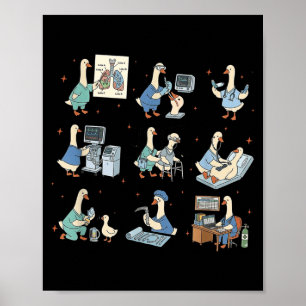 Dwaas ganzen ademhalingstherapeut long grappig poster