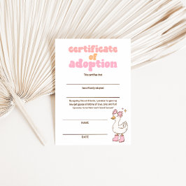 Dwaas Ganzen Adoptiecertificaat Kaart
