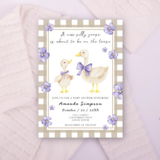 Dwaas Ganzen Baby Shower Kaart