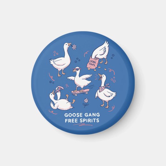 Dwaas Ganzen Bende Grappige Gans Shirt Magneet (Voorkant)