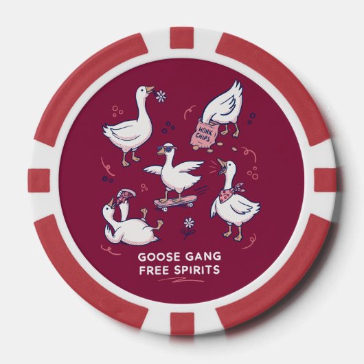 Dwaas Ganzen Bende Grappige Gans Shirt Poker Chips (Voorkant)