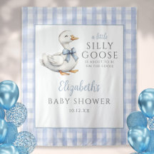 Dwaas Ganzen Blauwe Baby Shower Foto Achtergrond